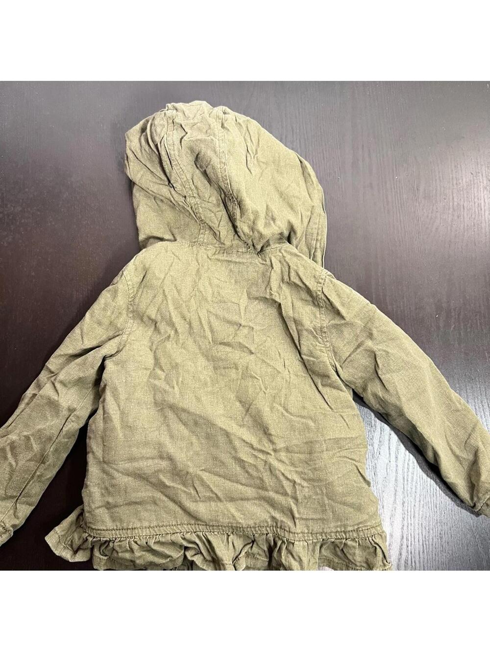 Pink and Green Spring/Fall Coat with Ruffled Hem - Picture 9 of 9